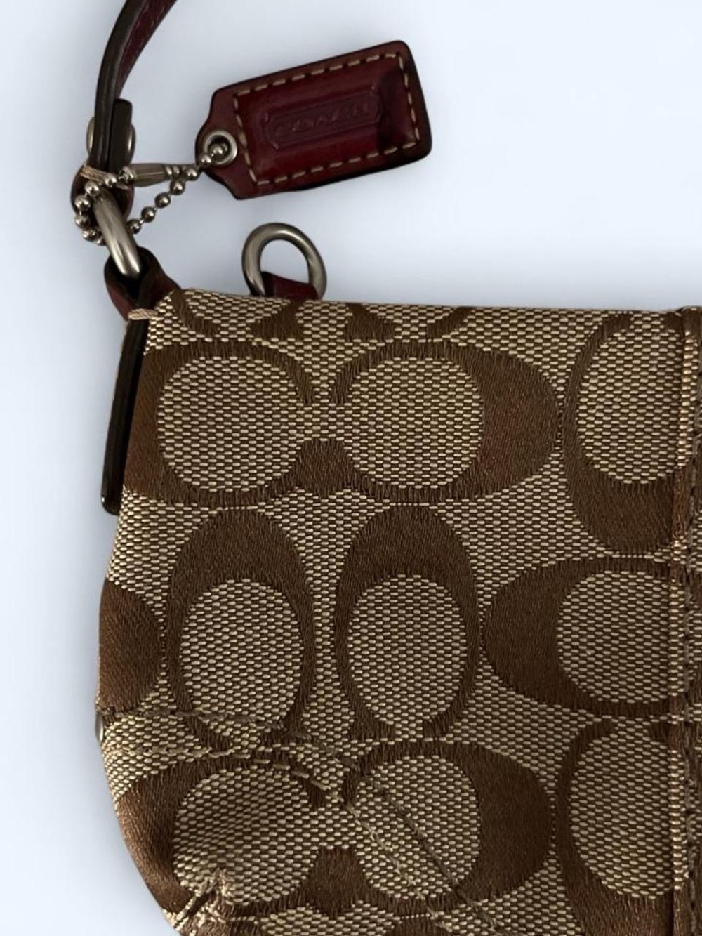 Coach Brown Signature Jacquard Shoulder Bag - Picture 2 of 5